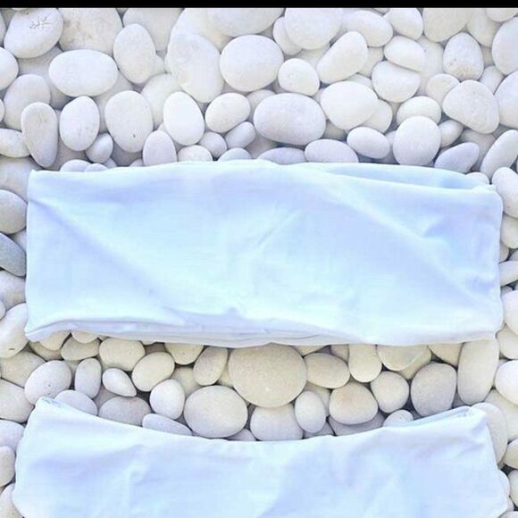 NWT High Waist, Bandeau Bikini Set in White - Picture 8 of 10